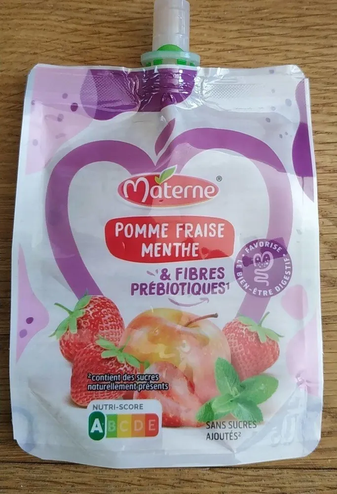 Gourde compote pomme fraise menthe