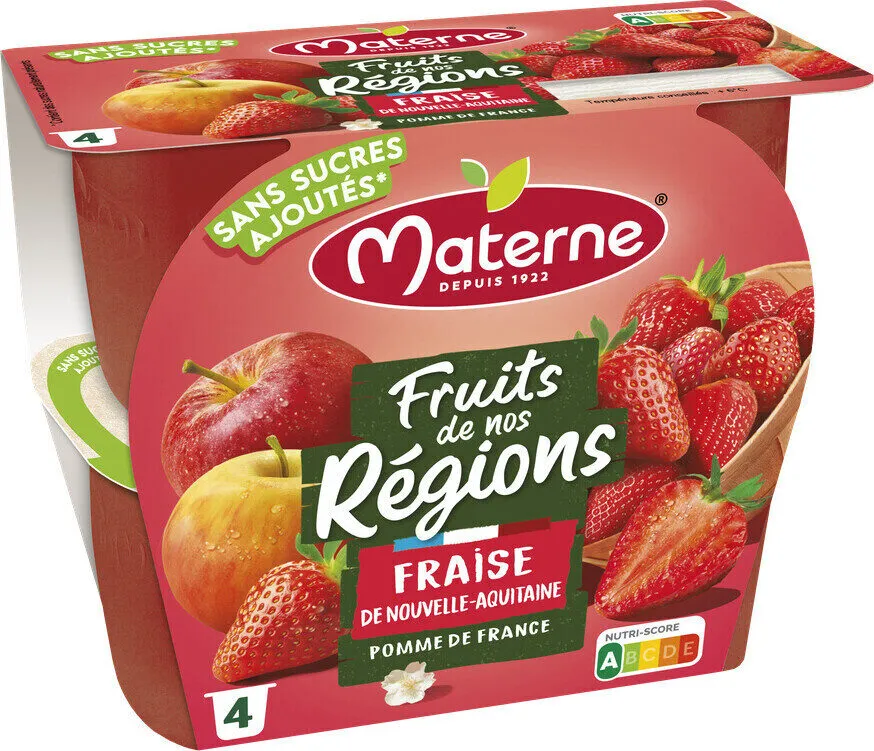 Compote Frais Fruits de nos Régions Pomme Fraise