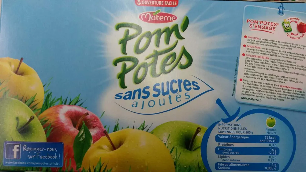 Pom'Potes sans sucres ajoutés