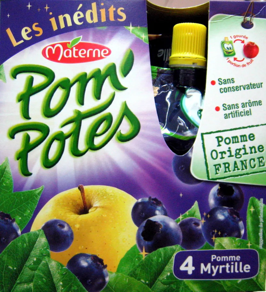 Pom'Potes pomme myrtille Materne