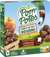 POM'POTES Compotes Pomme Châtaigne d'Ardèche 4x90g