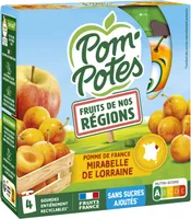 POM'POTES Compotes Pomme Mirabelle de Lorraine 4x90g