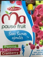 Ma pause fruit pomme/framboise/cranberry sans sucres ajoutés