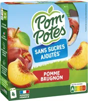 POM'POTES Compotes Gourdes Pomme Brugnon 4x90g