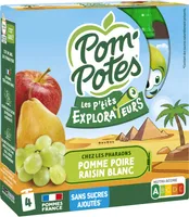 POM'POTES Compotes Les P'tits Explorateurs Les Pharaons 4x90g