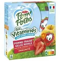 Compotes pomme fraise gelée royale vitamine A et C