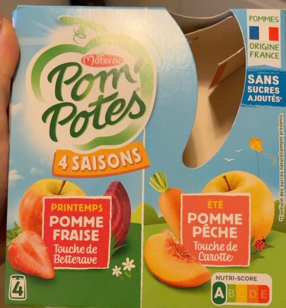 Compote 4 saisons Printemps/Ete - Pomme Fraise et Pomme Pêche