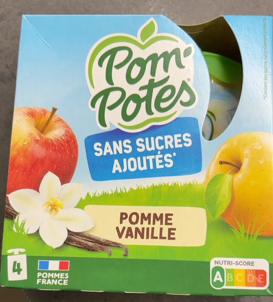 Compote Sans Sucres Ajoutés Pomme Vanille 4x90g