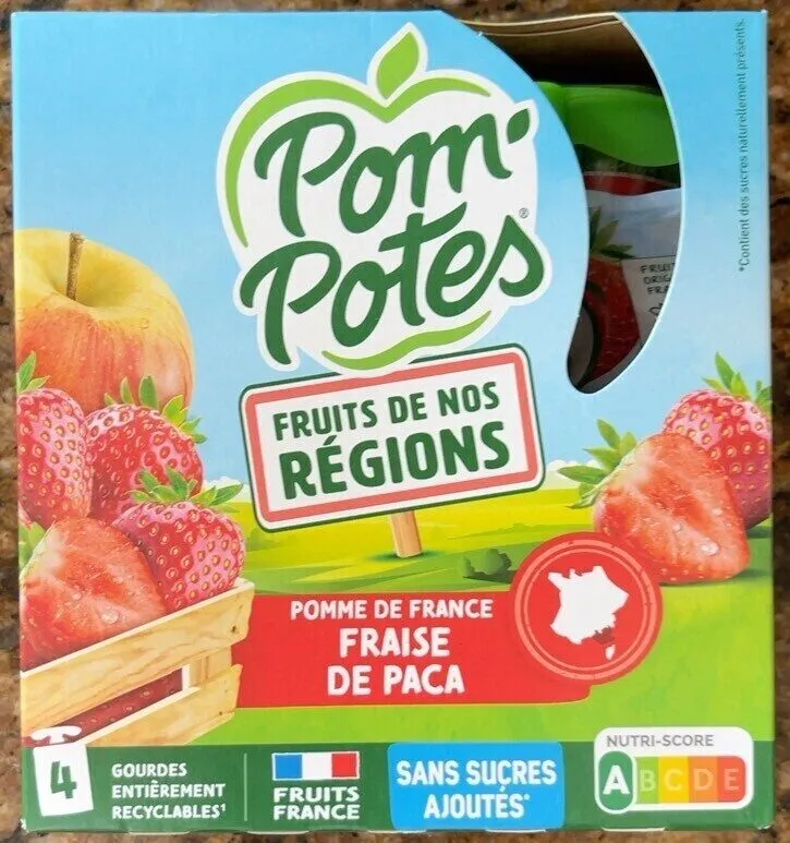 Pom’Potes pomme de France fraise de Paca