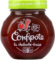 CONFIPOTE Confiture allégée en sucres Pot Fraise&Rhubarbe 350g