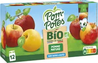 POM'POTES Compotes Gourdes BIO Pomme Nature 12x90g