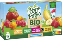 POM'POTES Compotes Gourdes BIO Multivariétés 12x90g