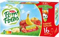 POM'POTES Compotes Pomme, P. Ban, P. Frs 16x90g Format Familial