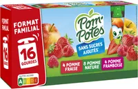 POM'POTES Compotes Pomme, P. Frs, P. Framb 16x90g Format Familial