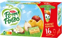 POM'POTES Compotes Pomme, P. Poire, P. Van 16x90g Format Familial