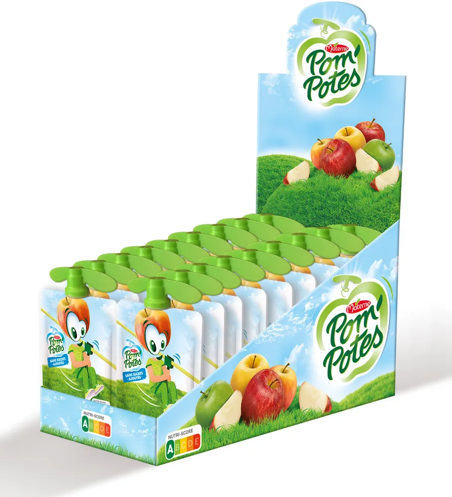 POM'POTES Compotes Gourdes Pomme Nature 18x90g