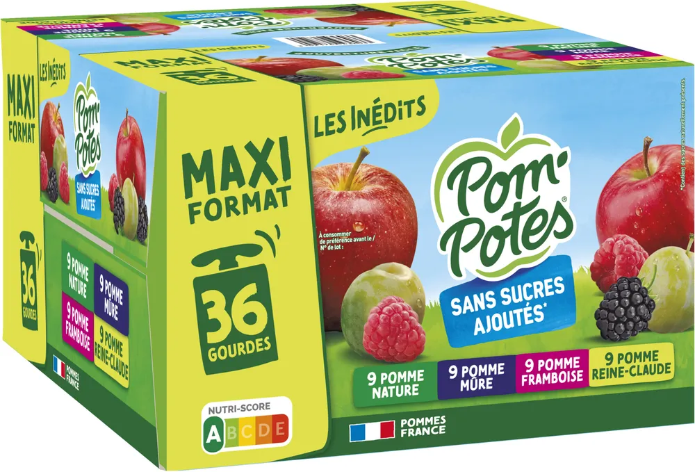 POM'POTES Compotes Gourdes Multiv. Format Familial
