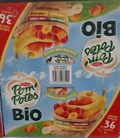 POM'POTES Compotes BIO Pomme, P. Frb, P. Mir, P. Ban 36x90g Format Familial