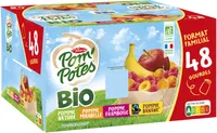 POM'POTES Compotes BIO Pomme, P. Frb, P. Mir, P. Ban 48x90g Format Familial