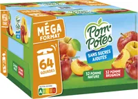 POM'POTES Compotes Gourdes Pomme, P. Brugn 64x90g Format Familial