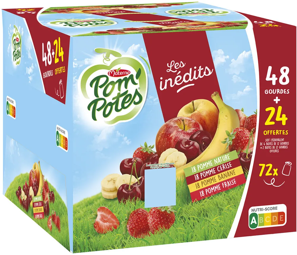 POM'POTES Pomme/Pomme Cerise/Pomme Banane/Pomme Fraiss