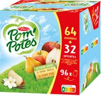 POM'POTES Compotes Pomme, P. Poire, P. Van 96x90g 64+32 Offertes