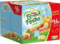 POM'POTES Compotes Pomme, P. Ban, P. Frs 96x90g Format Familial