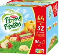POM'POTES Compotes Pomme, P. Ban, P. Frais 96x90g 64+32 Offertes