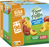 POM'POTES Compotes Gourdes Pomme, P. Brugn 96x90g Format Familial