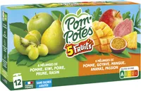 POM'POTES Compotes Gourdes 5 Fruits Exotiques & Verts 12x90g