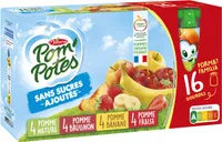 POM'POTES Compotes Pomme, P.Frs, P.Brug, P.Ban 16x90g Format Familial