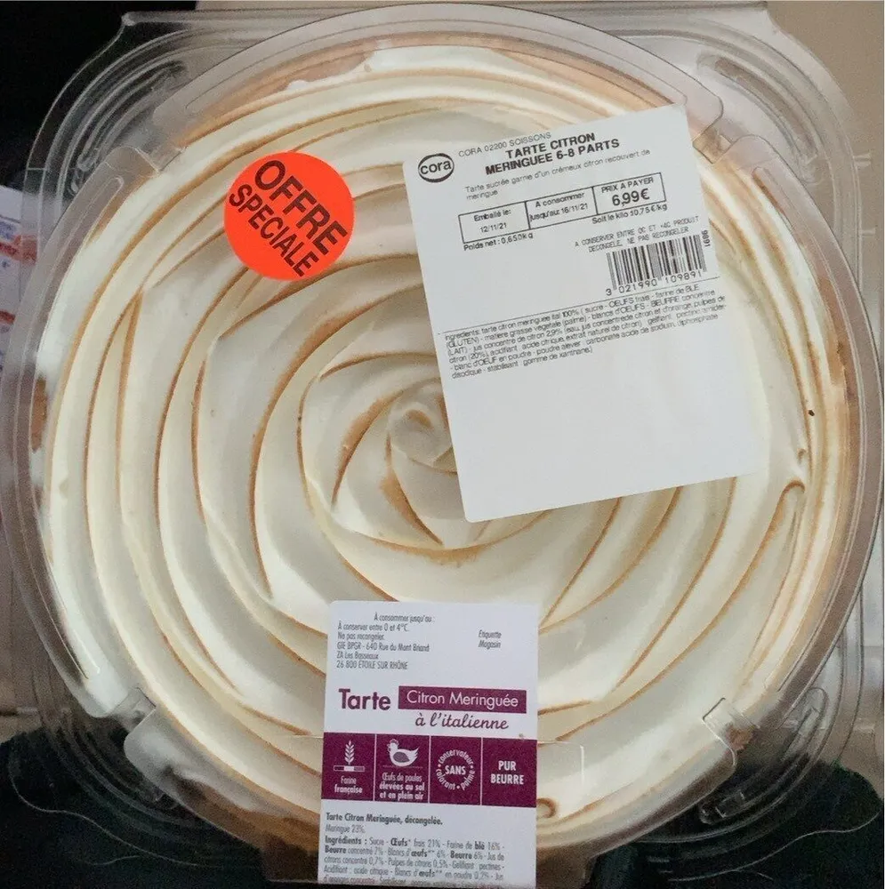 Tarte citron meringuee 6-8parts