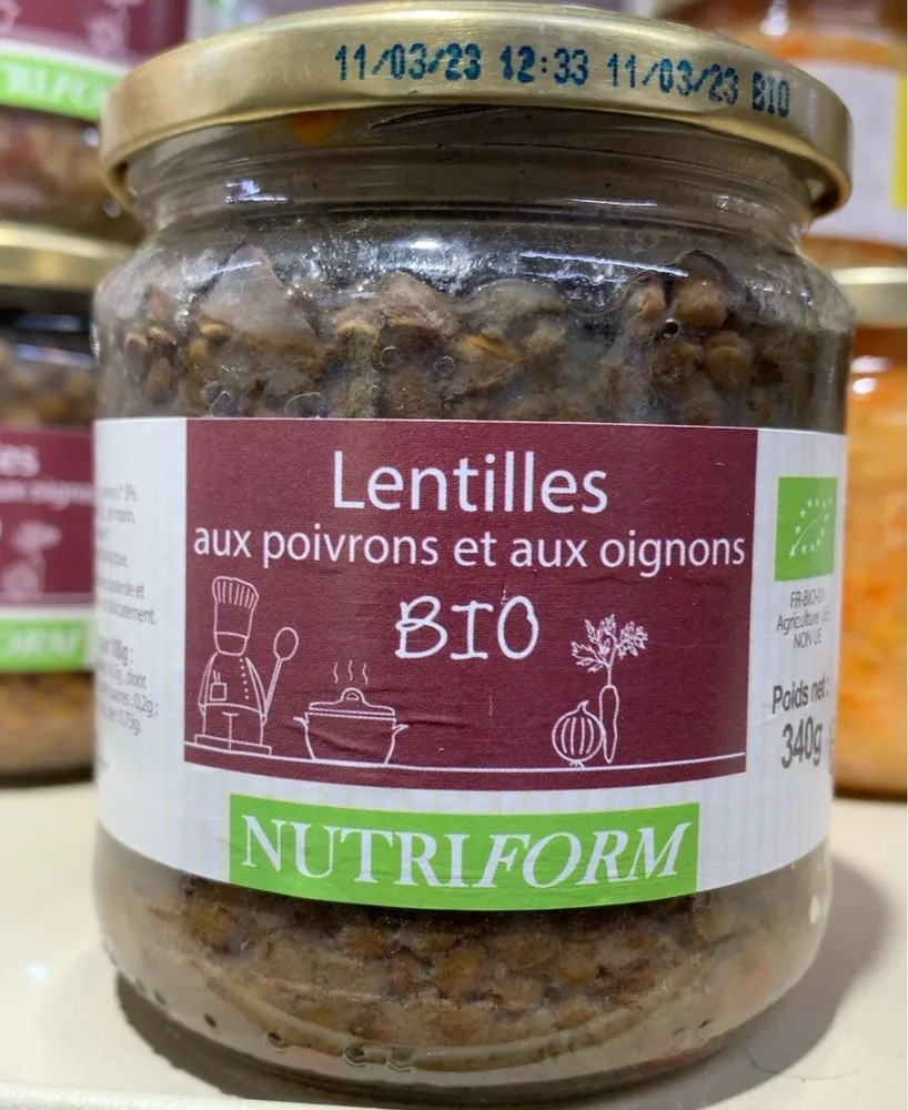 Lentilles aux pouvrons et aux oignons