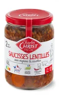 Saucisses lentilles aux oignons & carottes