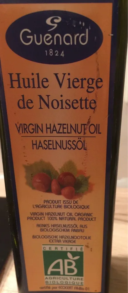 Huile De Noisette 100% Vierge Bio Bouteille 25CL