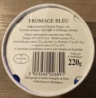 Fromage bleu au lait pasteurisé