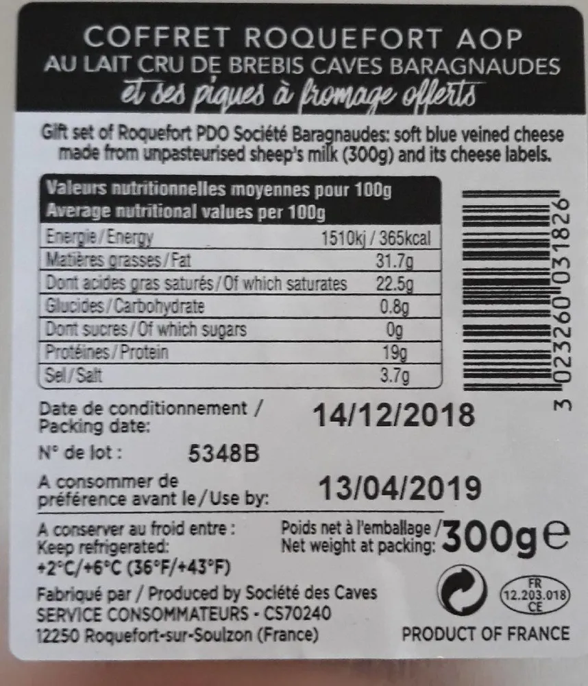 Coffret roquefort aop