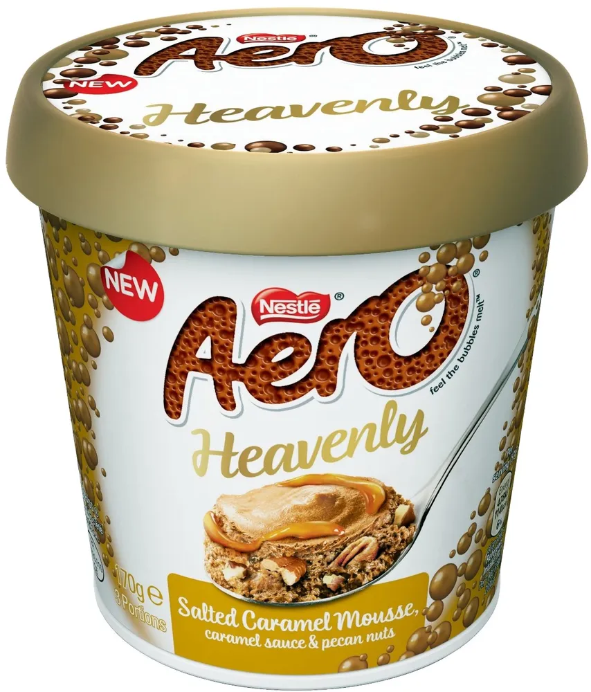 Aero Heavenly Salted Caramel Mousse and Pecan Nuts