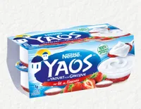 Yaos yaourt à la grecque sur lit de fraises