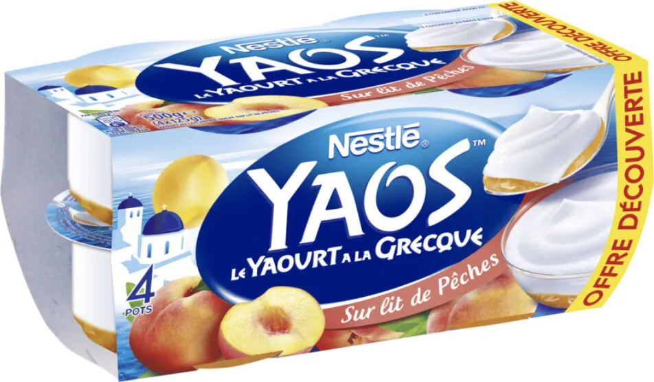 Yaos Le yaourt à la Grecque sur lit de Pêches