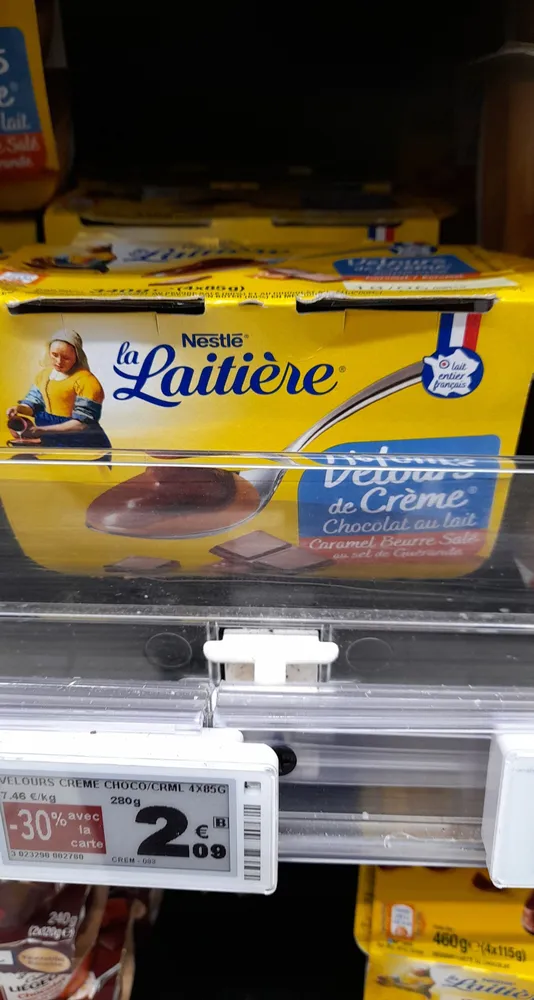 Velours de Crème Chocolat au lait, Caramel beurre salé au sel de Guérande
