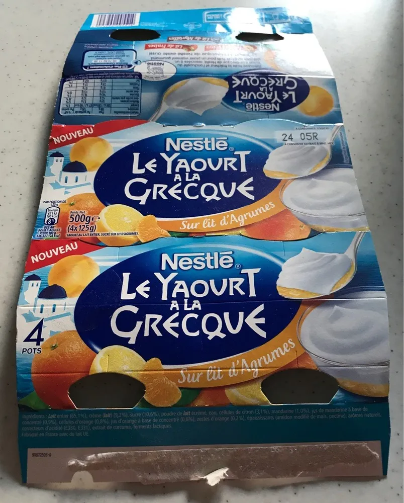 Le Yaourt à la Grecque sur lit d'Agrumes
