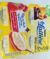 Riz au lait nature sur lit de fruits rouges