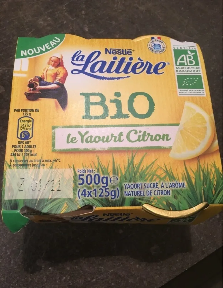 Le yaourt citron bio