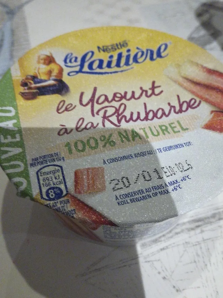 Le Yaourt à la Rhubarbe 100% naturel