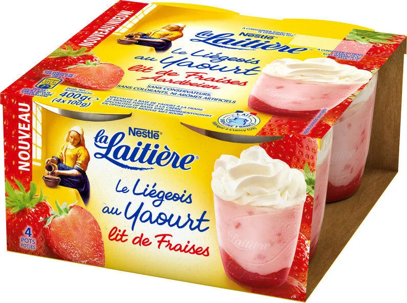La Laitière yaourt liégeois à la fraise