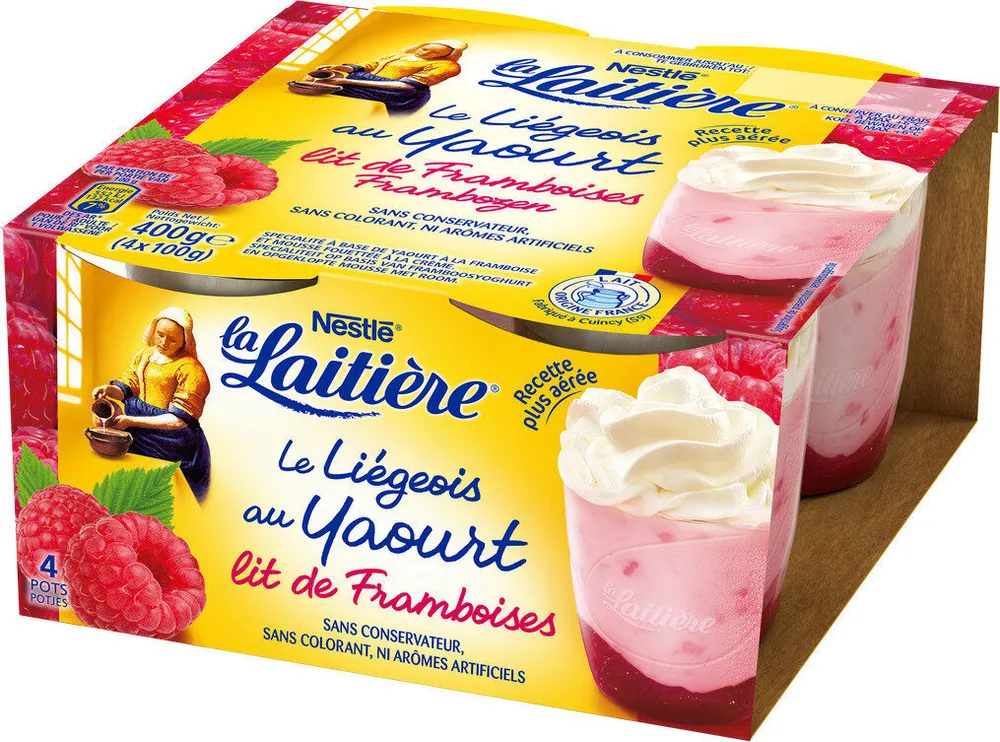 La Laitière yaourt liégeois à la framboise
