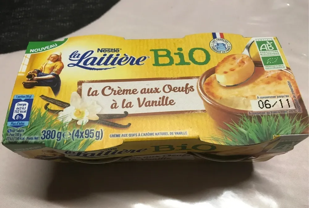 Crème aux oeufs à la vanille