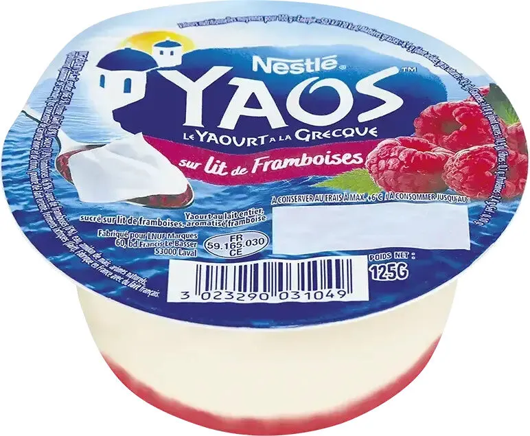 Yaos Le Yaourt à la Grecque Sur lit de Framboises