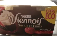 Viennois chocolat sur lit de fruit framboise